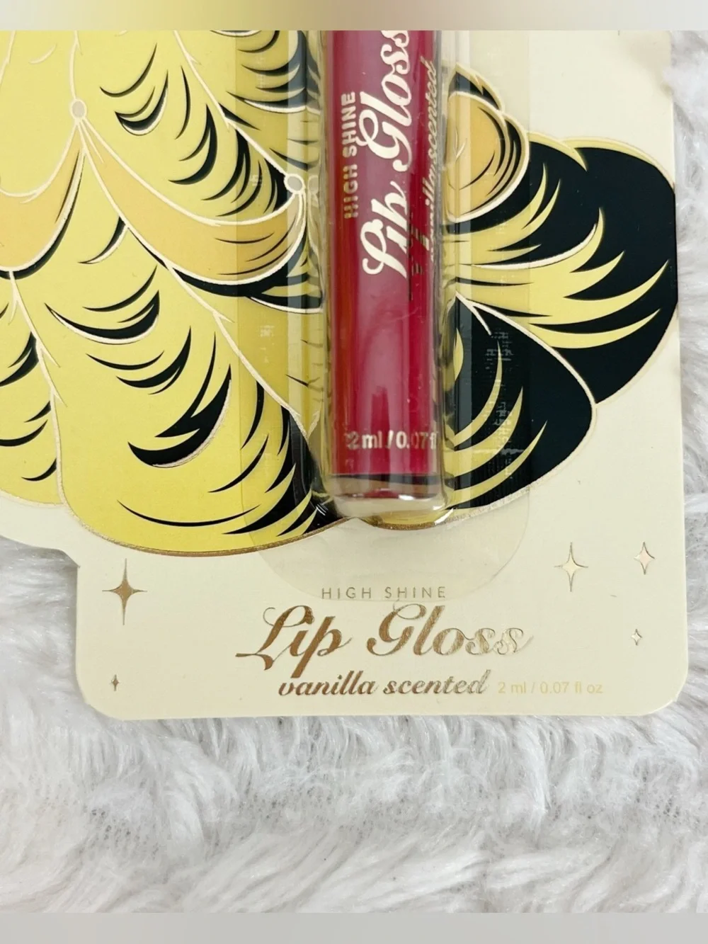 Disney Princess Belle Red High Shine Lip Gloss Vanilla Scent Rose Tube Romantic